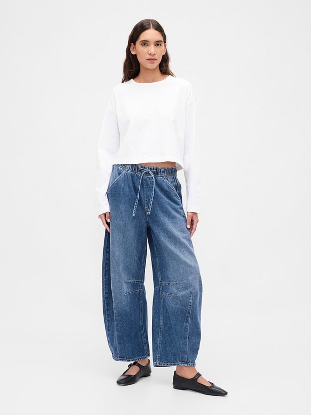 Gap Mid Rise UltraSoft Denim Easy Horseshoe Jeans - Size Large